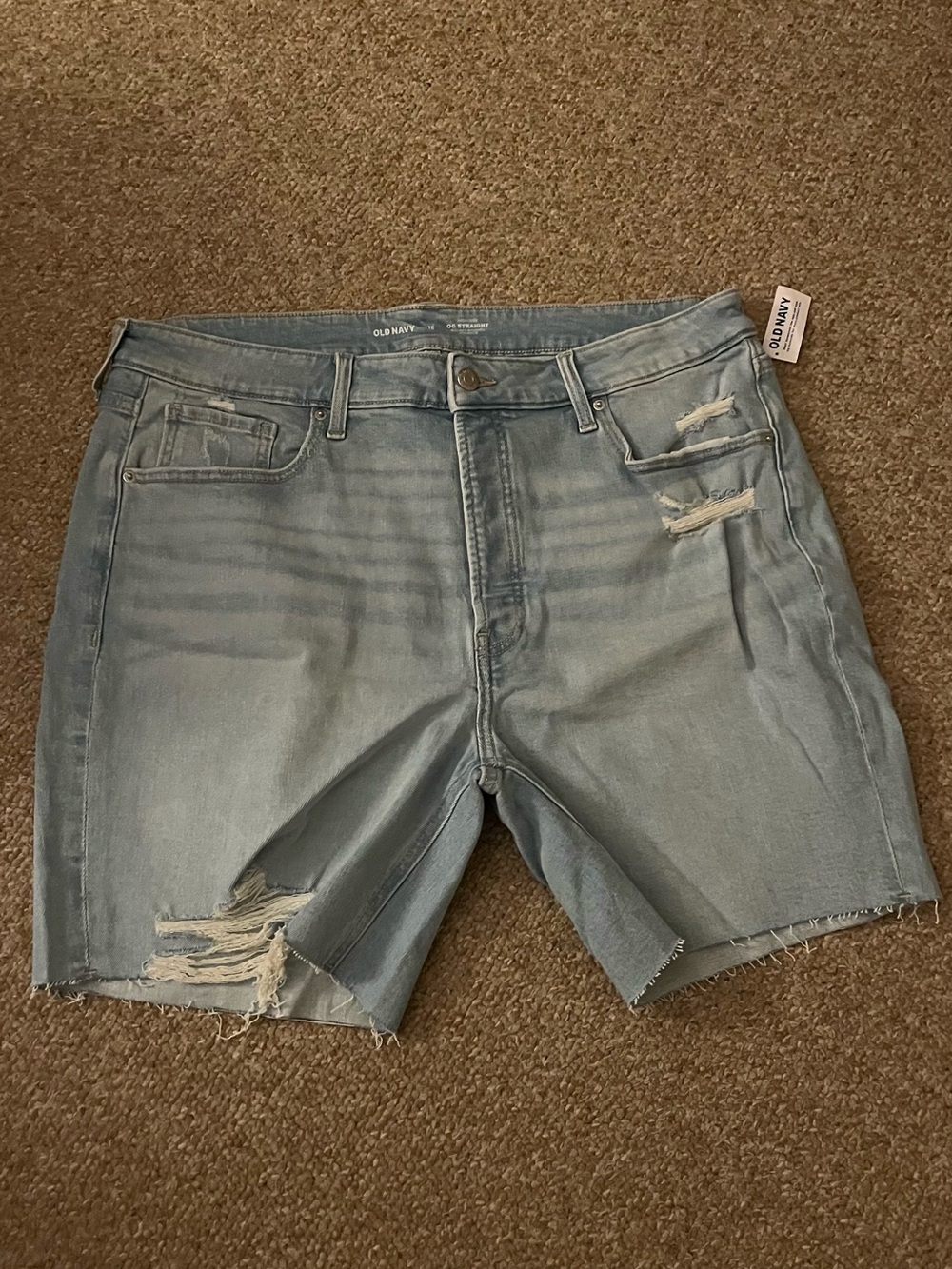 Old Navy Men’s Light Blue Distressed Denim Shorts
